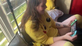 Nasty Gamer Girl Celebrates Pokémon Anniversary – Amateur Video