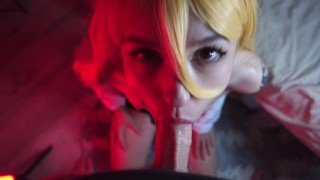 Chainsaw Man Cosplay Blowjob – Taste Game with Sunako Kirishiki